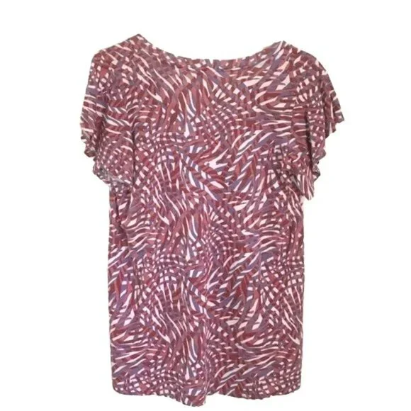 Anthropologie t.la Wayfaring Purple Zebra Print V-Neck T-shirt - Picture 4 of 6